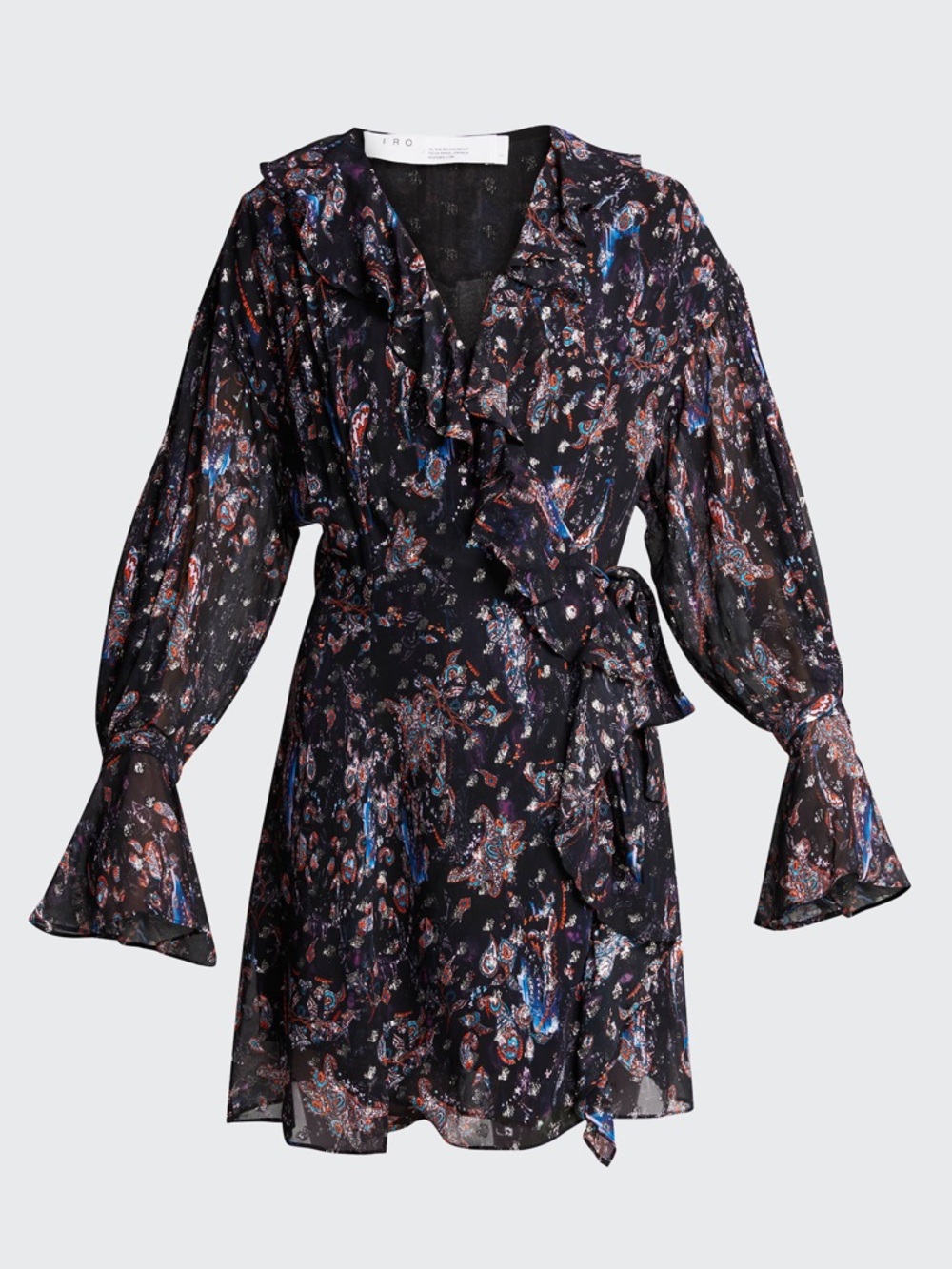 IRO sibuco paisley-print ruffle mini dress